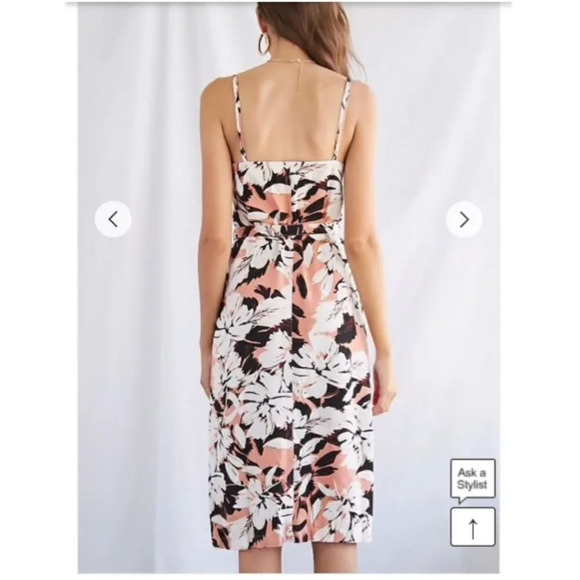 F21 tropical print buttonfront midi dress - Picture 5 of 8